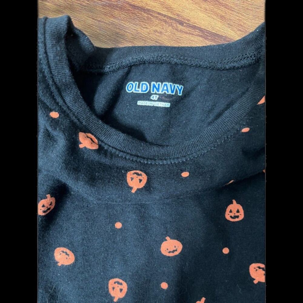 Old Navy halloween pumpkin fall long sleeve tunic shirt black orange 4t - Picture 4 of 4